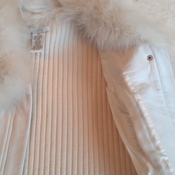 Vintage Ladies leather & wool/fox fur jacket sz XS..from store Cache,, NEW - Picture 5 of 14